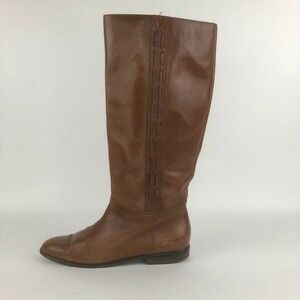 Nicole Leather Savannah Pull on Riding Equestrian Boots 8.5 M Brown 15" HT